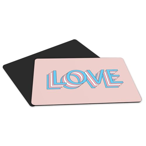 Set de table rose imperméable caoutchouc Trans LGBT grand format antidérapant