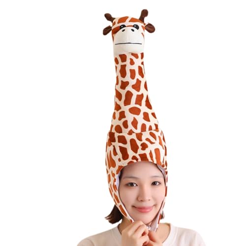 Chapeau de girafe en peluche tridimensionnelle pour les activités de déguisement
