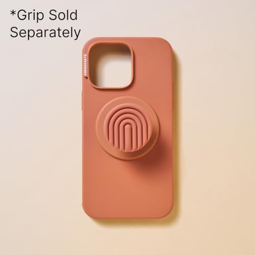 Image of POPSOCKETS Polycarbonate iPhone 16 Pro Max Protective Case Compatible with Magsafe, Phone Case for iPhone 16 Pro Max, Wireless Charging Compatible - Terracotta,Peach