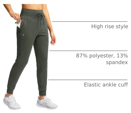 Image of Soothfeel Womens Joggers with Zipper Pockets High Waisted Sweatpants Athletic Leggings Pants for Workout Running Yoga