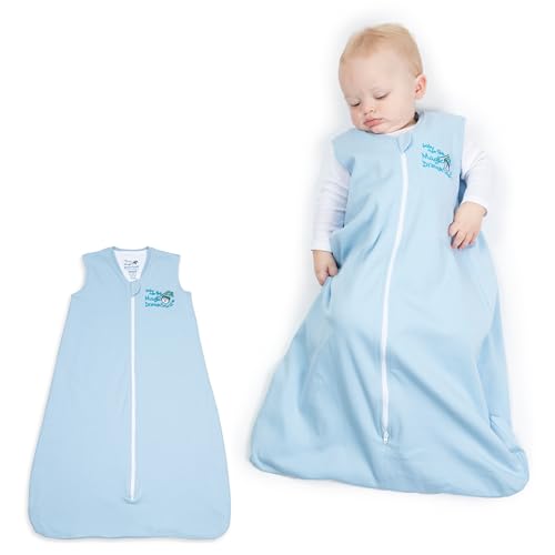 Image of Baby Merlin's Magic Dreamsack - 100% Cotton Wearable Blanket Sleep Sack - Winter Baby Sleep Sack for 6-12 Months Babies - Promotes Restful Sleep and Liberty of Movement - Blue