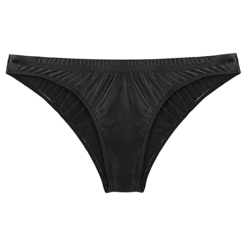 Linjinx Sissy Men's Glossy Underwear Low Waist Bikini Thongs Oily Swimming Bikini Briefs Panties3