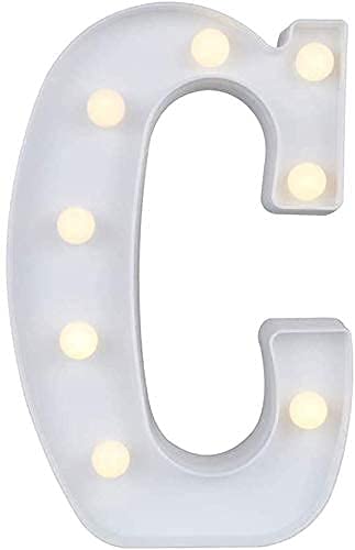 Image of Marquee C Alphabet LED Light Lamp | Warm White Night Light | Wall Hanging Decorative Letter for Home, Bedroom, Birthday, Wedding, Party Decor