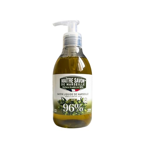 Maître Savon de Marseille - Flüssige Marseille-Seife mit Olivenöl - 300ml - Sanfte Reinigung - 96% Natürliche Inhaltsstoffe