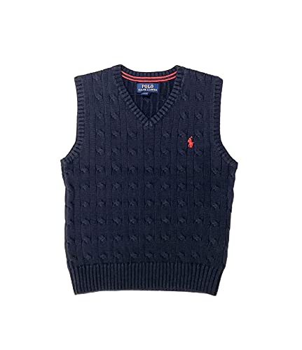 POLO RALPH LAUREN Boys Cable Sweater Vest Size 2T Navy Blue