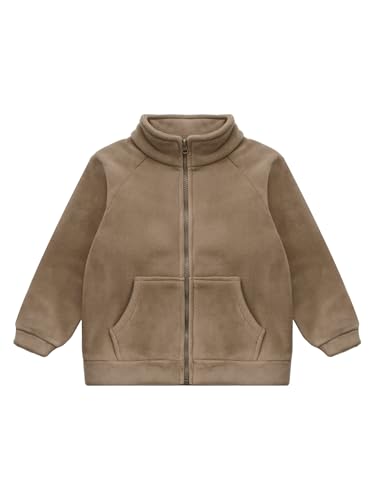 Boys Girls Fleece Warm Jacket Coats Stand Collar Long Sleeve Zipper Outerwear Sweatshirt3