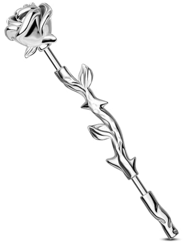 Jewseen Rose Flower Surgical Steel Barbell