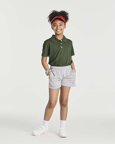 Image of Real Essentials 3 Pack: Girls' Short Sleeve Performance Polo School Uniform(Ages 4-18)