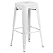 Flash Furniture 30'' High Backless White Metal Indoor-Outdoor Barstool with Square Seat
