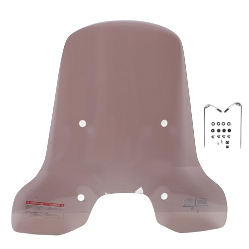 Déflecteur de vent avant pare-brise moto PMMA incassable gris fumé avec support