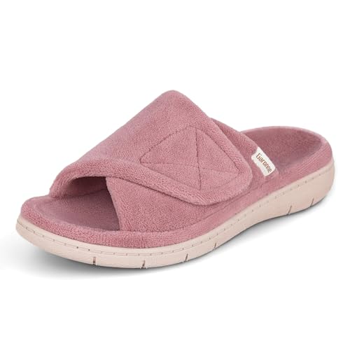Garonne Women's Adjustable Wrap Open-toe Slippers with Arch Support, Summer House Shoes for Women Indoor/Outdoor