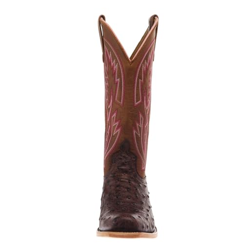 Macie Bean Women`s Antique Brown Ostrich Print Vamp 13In Tan Mad Cat Top Boot2