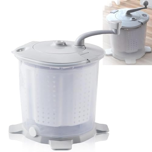 Manual washing machine, Portable Manual Washing Machine and Dryer, Hand Crank Clothes Washer, 1200rpm High Speed Spinning Washing Quick Laundry Non Electric, for Dormitory Apartment, Travel, Camping