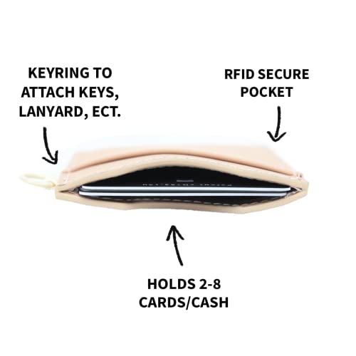 Thread Wallets Slim Minimalist Elastic & Leather Vertical Wallet With Rfid For Men & Women | Small Credit Card Holder For Front Pocket (Off White) #TOP2