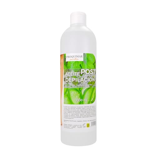 Aceite Post Depilación – 1 Litro | Con Menta, Eucalipto y Aloe Vera | Calma, Refresca y Hidrata la Piel | Uso Profesional y Doméstico | Elimina Restos de Cera