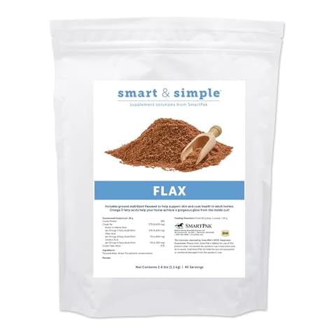 SmartPak Smart & Simple Flax | Flax Seed Supplement for Horses | Provides 5,600 mg of Omega 3, Fatty Acids | Supports Skin and Coat Healthy, 2.6 lb Bag Cover
