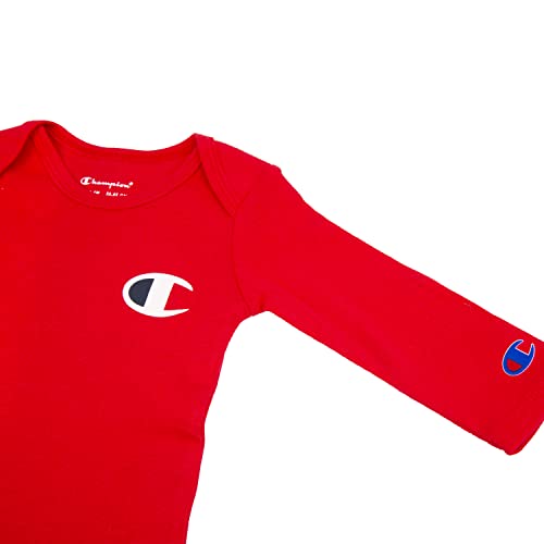 Champion baby girls Champion Unisex 3pk 5pk Short Sleeve Or Long Sleeve Infant Body Suit in Multiple Colors, Si and Toddler T Shirt Set, Blue, 0-6 US3