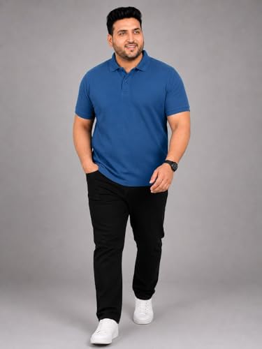 Image of INKKR Plus Size Solid Men's Polo Neck T-Shirt