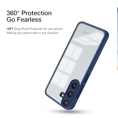 Image of KARWANBack Cover |Shockproof Bumper Case | Full Camera Protection | Raised Edges | Super Soft Side TPU | Bumper Case for Samsung Galaxy S24 - Blue