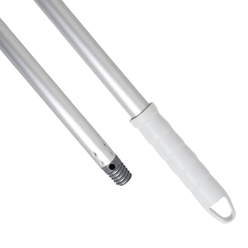 Maya Palo ALUMINIO ANODIZADO 1,40m. Ligero, Resistente y Profesional. Mango y Rosca de Polipropileno (Color Blanco)