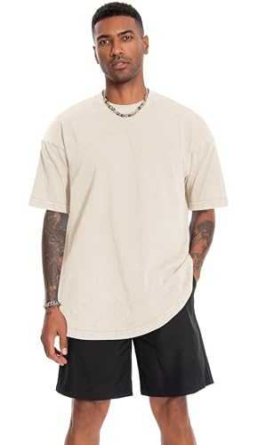 Image of Oversized Tshirts for Men Short Sleeve Vintage Washed Basic Loose Tees 2026