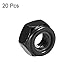 uxcell Hex Lock Nuts - M8 x 1.25mm Carbon Steel Nylon Insert Self-Locking Nuts for Fasteners, 20Pcs Black