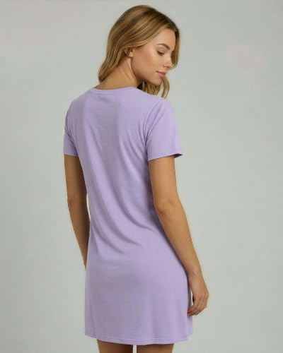 Image of Real Essentials 3 Pack: Women's Cotton Short Sleeve Nightgown Nightshirt Sleepshirt Ladies Sleepwear (Available in Plus Size)