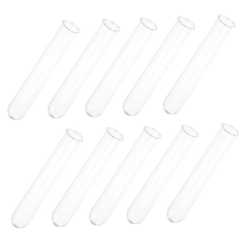 HIAKDOFT 10個 ガラス製耐熱試験管 透明巻口プ 実験用科学用品 接着剤作成対応 再利用可能で掃除簡単
