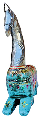 Estatua de madera caballo 10 pulgadas para decoración miniatura 3