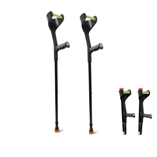 Béquilles pliantes réglables lot de 2 cannes de marche noires pour adulte
