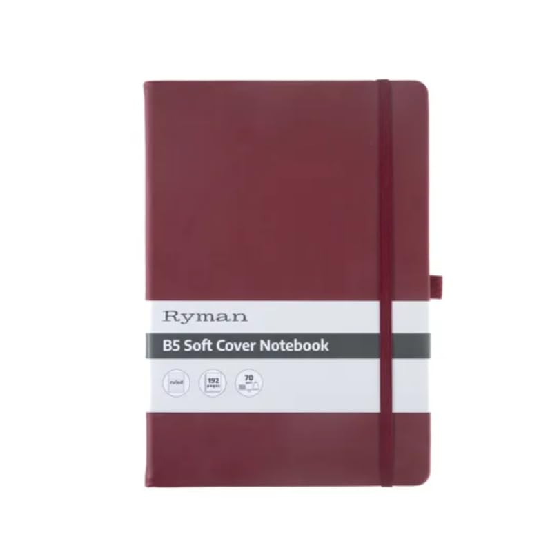 Ryman B5 Soft Cover Lined Notebook (Burgundy)