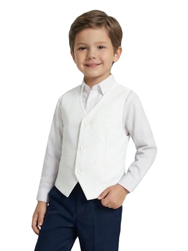Image of Boys Formal Suit Vest Kids 3 Button Adjustable Back Strap Toddler Vests