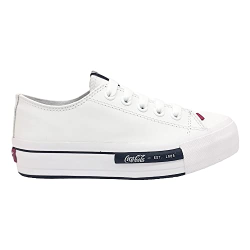 Tênis Coca-Cola Shoes, Daytona Plataforma Leather, Feminino, Branco, 36