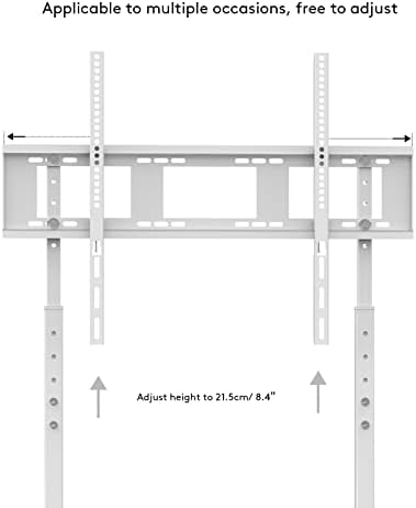 UNHO White TV Stand, Free Standing TV Floor Stand High TV Stand Height Adjustable TV Mount Bracket Television Stand for 32-100 Flat Panel LED LCD Screens Max VESA 800x400 up to Loading Weight 40KG