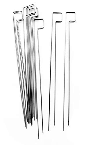 HOHAGE Grillspieße 10 Doppelgrillspieße Edelstahl matt 2,5 mm ca. 33 cm lang - Schaschlikspieße - BBQ-Spieße - MADE IN GERMANY