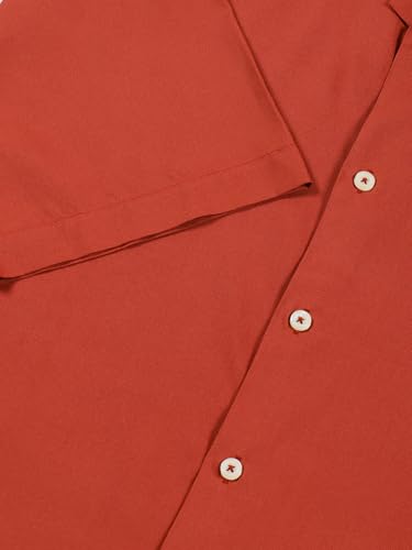 Image of Thomas Scott Men Half Sleeves Camp Collar Oversize Fit Solid Casual Shirt