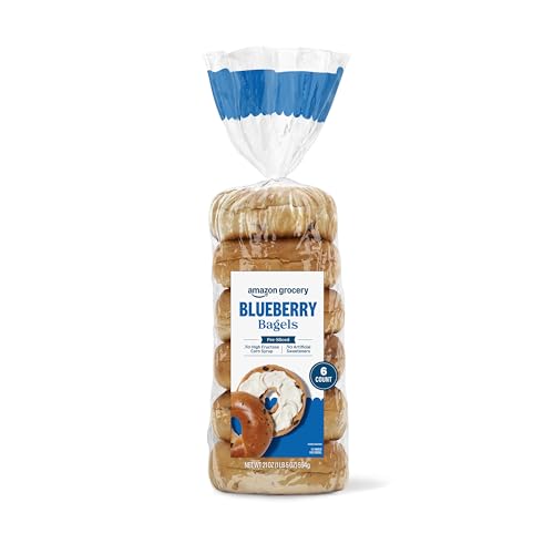 Amazon Grocery, Blueberry Bagels, Pre-Sliced, 21 Oz, 6 Ct