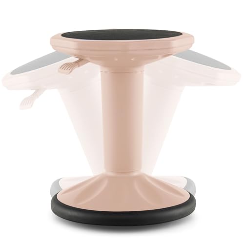 Image of Giantex Wobble Stools for Classroom Seating, 24 inch Wiggle Stool with Adjustable Height, Sitting Balance Chair for School Active Learning, Office Stand Up, Flexible Seating Wobble Chair (Peach Pink)