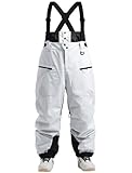 GSOU SNOW Hombres Mujeres Pantalones de Esquí Holgados Pantalones de Snowboard Baggy Pantalones de Nieve Oversize con Tirantes - Multibolsillos Impermeable Antiviento Transpirable Aislado Cálido