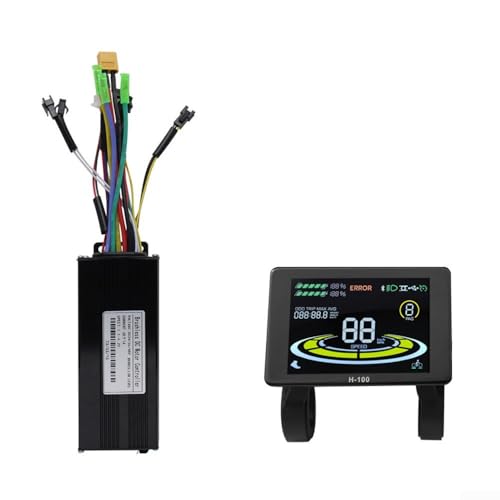 Startbuymore Tableau de bord LCD H-100 et contrôleur 17 A 20 A 26 A 30 A 40 A pour vélo électrique 24 V 36 V 48 V avec fonction auto-apprentissage (30 A)