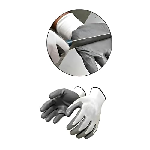 Image of Nitrile Coated Anti-Cut Work Gloves for Industrial, Mechanical, Agricultural, Gardening & Multi-Purpose Use - Durable, Reusable & Protective Hand Gloves, Grey - Pack Of 60 Pairs