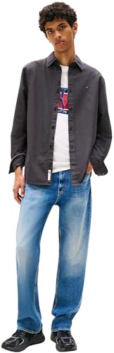 Tommy Jeans Herren TJM Reg Oxford EXT Dm0dm21298 L/S Shirt, Black (Black), S EU – Ansicht 4