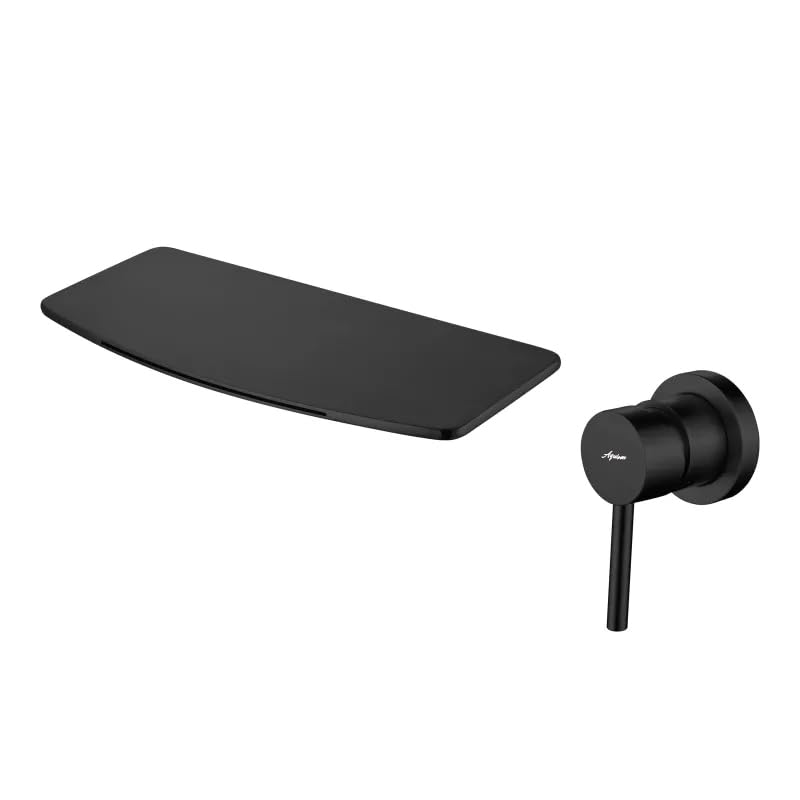 Image of Aquieen Luxury Series Wall Mounted Basin Mixer Hot & Cold with Diverter Body & Exposed Part Kit (Bianca) (Matt Black)