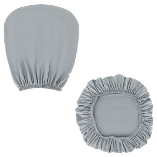 GHVACZS Housse de chaise de bureau gris clair - Housse lavable - Convient pour la plupart des chaises de bureau de 38 à 48 cm (housse de dossier et housse de...