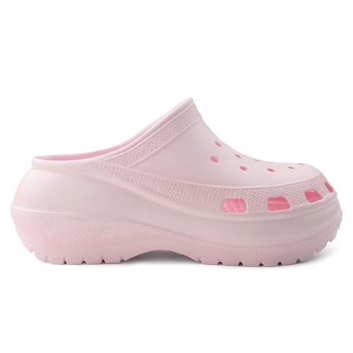 Image of Liberty A-HA Pink & White Clogs for Women - EVA Slip-On, Comfort