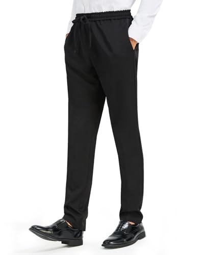 Zylioo Tall Men's Dress Pants Fit Over 6ft Mid Waisted Office Pants for Men Slim Fit Elestic Waist Casual Trousers3