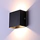 Lightess 2 Stücke Wandleuchte innen LED Schwarz Wandlampe innen Alumm Up Down Wandlicht LED 6W Modern Wandlampe für Wohnzimmer, Schlafzimmer, Flur, Balkon, Treppenhaus Warmweiß 3000K