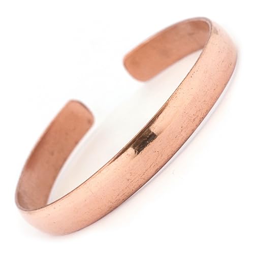Generico Bracciale in Rame Puro Curativo, Regolabile Unisex, Stile Hippie Boho, Fatto a Mano in Nepal