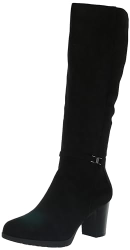 Anne Klein Womens Faux Suede Block Heel Knee-High Boots