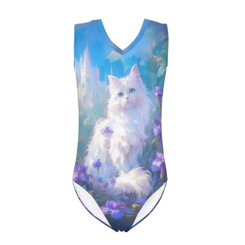 Image of Girls Bathing Suit Size 3-14 Swimsuits for Girls One-Piece Swimwear Summer V-Neck Sleeveless